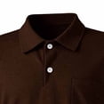 thumbnail image 5 of Ceisia Men's Checkered Short Sleeve Polo Shirt With Chest Pocket Coffee XXXL Gift, 5 of 6