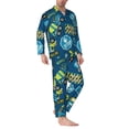thumbnail image 2 of Fuzoiu Machinery Road Construction Print Men's Long-Sleeved Pajama,Lounge Button Down Nightwear,Mens Notch Collar Pajama Set -X-Large, 2 of 7