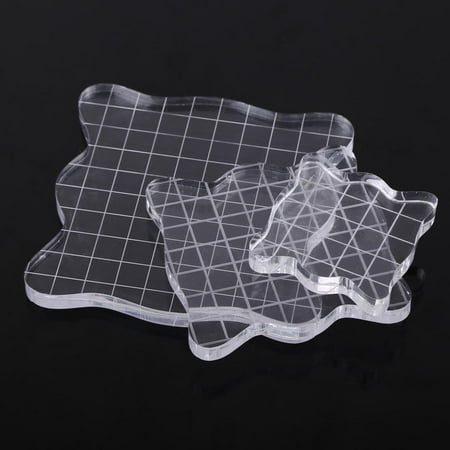 Acrylic Stamping Block Kit (Tbest Acrylic Block, Acrylic Stamping Block,Transparent Clear Acrylic Block Pad for Scrapbooking Color Stamping Process Essential)