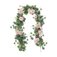thumbnail image 4 of Guirnalda floral artificial colgante de flores de falsas rosas, , guirnalda de eucalipto con flores para decoración de arco de boda, 4 of 9