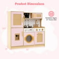 thumbnail image 3 of Costway Wooden Kids Kitchen Playset Pretend Play Kitchen with Real Sounds Lights Pink, 3 of 10