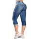 thumbnail image 1 of Pantalones vaqueros recortados para mujer, informales, de verano, con dobladillo rasgado, tiro medio, #1, azul medio, medio, 1 of 5