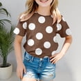 thumbnail image 2 of Gunia Shirts For Toddler Girls Cute Graphic Casual Short Sleeve Tee Playful Polka Pattern Comfortable Blend Tops T-Shirts Brown 4-5 Years, 2 of 4