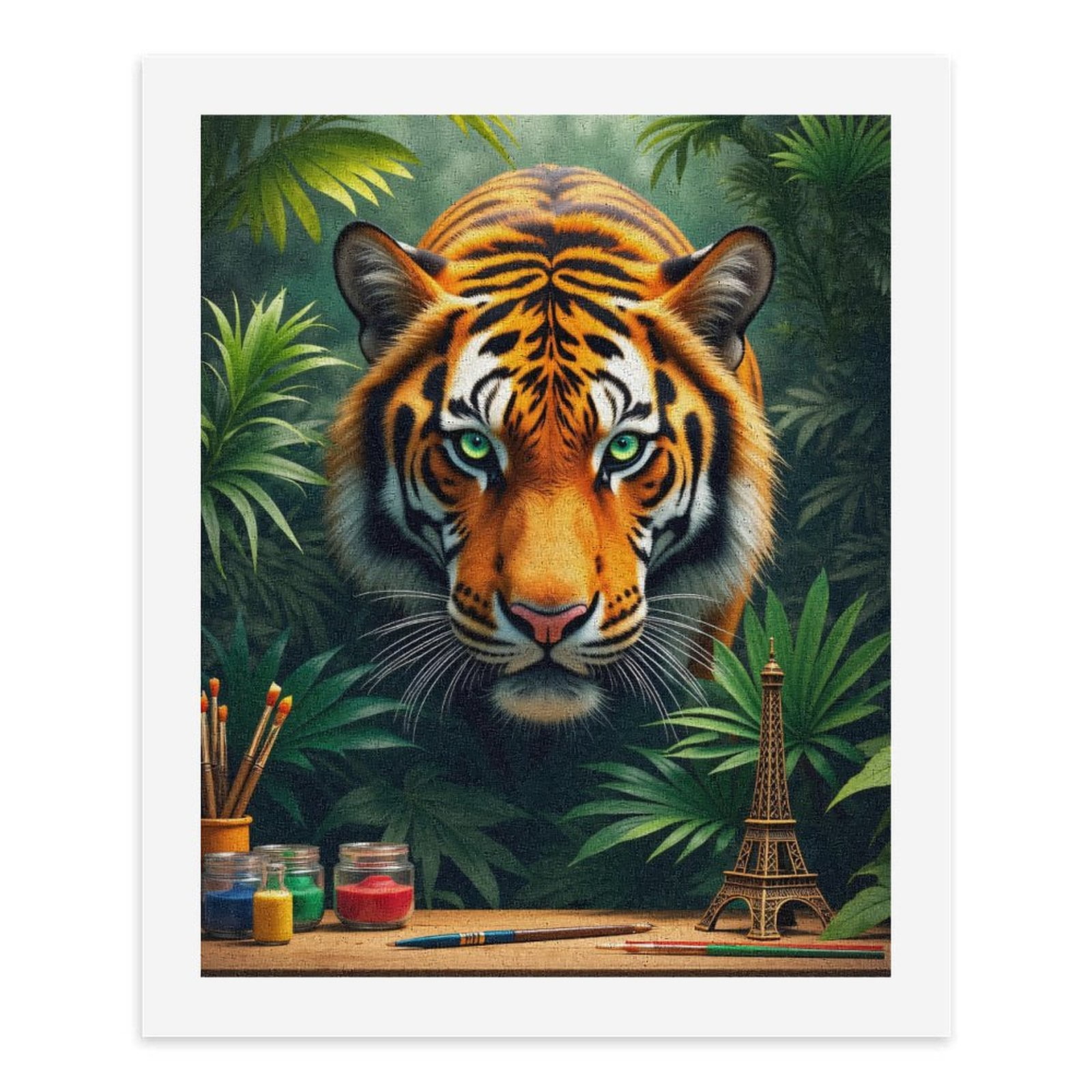 Paint By Numbers Kit for Adults Beginner - Tiger Jungle Art Supplies Scene DIY Canvas Painting Kits for Adults, Frameless Paint By Number for Adults for Home Wall Decor 16x20 Inch