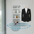 thumbnail image 3 of Wall Mount Ironing Board Cabinet, Built-in Swivel Ironing Board Foldable with Storage, Wall Hanging with Mirror, White for Edrooms, Checkrooms, Small Houses, Sewing Rooms, Bedrooms, 3 of 19