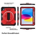 thumbnail image 2 of ELEHOLD Case for Apple iPad 10th Gen, Shockproof Case with 360°Rotating Adjustable Shoulder Hand Strap & Stand,Red, 2 of 8