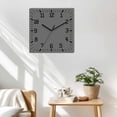 thumbnail image 3 of Pure Dark Grey Wooden Wall Clock Silent Non Ticking, Simple Solid Color Square Wall Clocks Battery Operated, Decor Clock for Home Office, Living Room, Kitchen, 12 Inch, 3 of 9