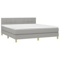 thumbnail image 5 of vidaXL Box Spring Bed with Mattress Light Gray 72"x83.9" California King Fabric, 5 of 6