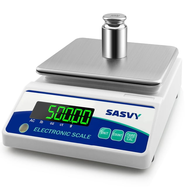 Balanza de laboratorio SASVY de 5000 g x 0,01 g, electrónica digital de alta precisión