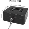 thumbnail image 2 of Caja de efectivo acero bloqueo llave caja efectivo bandeja compartimentos caja almacenamiento efectivo oficina hogar, 2 of 5