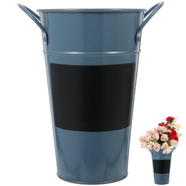 Raindrops  Galvanized Floral Bucket Vases Tin Flower Pot Vintage Home Decoration