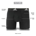 thumbnail image 2 of Calzoncillos tipo bóxer adidas de microfibra para hombre, paquete de 3 unidades, color negro S, 2 of 9