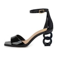thumbnail image 2 of XYD Women Graceful Chic Chain Mid Heel Square Open Toe Buckled Ankle Strap Sandals Office Party Dressy Shoes Size 7 Black, 2 of 4
