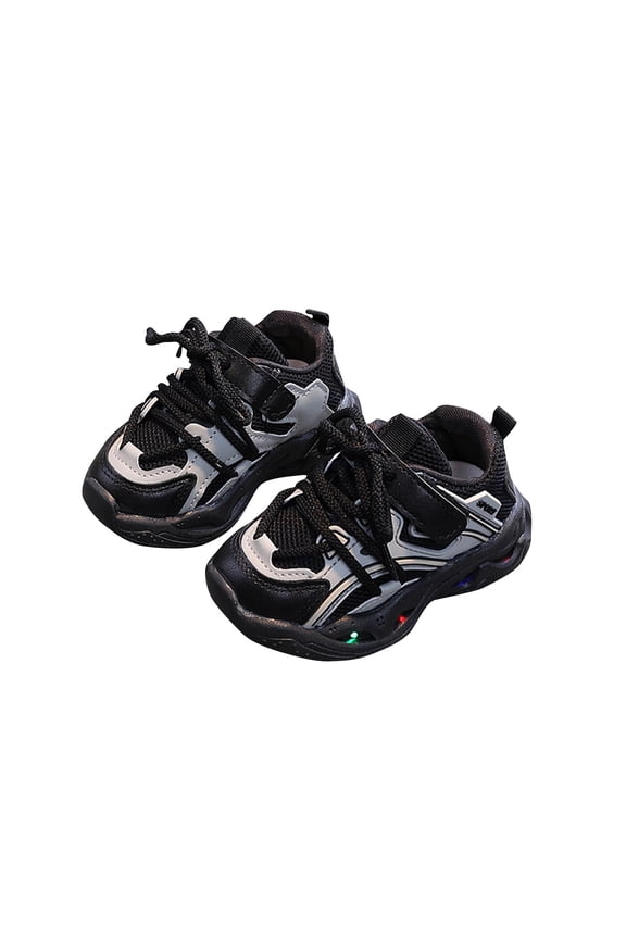 Children's Luminous Sneakers Fashion Sports Shoes for Running and Walking,Breathable Casual Light-Up Shoes for Boys and Girls(Black#5,8 Years)
