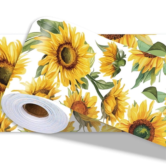 1 Roll 5M PVC Stickers Rectangle Wallpaper Border Stickers Flower 100mm