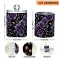 thumbnail image 5 of Yayeee 4 Pack Qtip Holder Bathroom Cotton Swab Canister with Lid Clear Dispenser Set, Purple Roses, 5 of 6