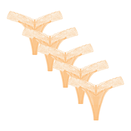 Fulorrnie Underwear for Women Plus Size Thong Breathable Comfort Panties Cute Cheeky Elastic Waist Seamless Panty Beige XL