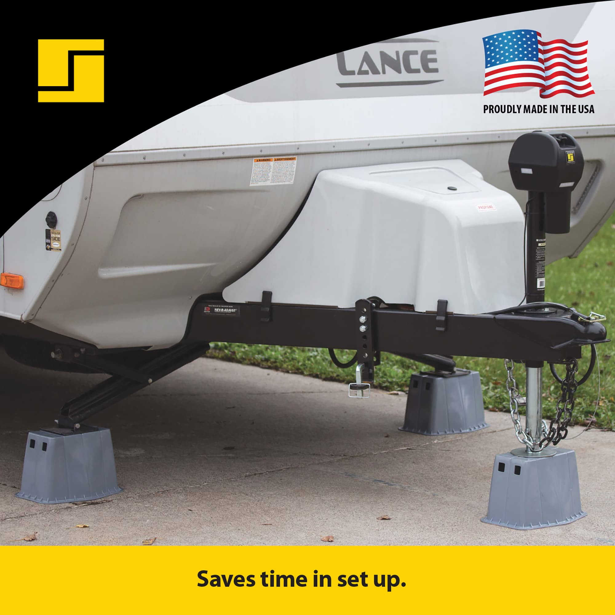 Stromberg Carlson JBP-813.5 Base Pad Peak - Scissor Jack - Stab Jack - Jack Stands - Trailer Jack - Trailer Jack Block - RV Accessories - Camper accessories for Travel Trailers (5 Pack)