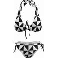 thumbnail image 4 of SKQIT Women's Halter String Swimsuits Simple Geometry Print Triangle Bikini Sets Sexy Tie Side Swimwear 2 Piece Suits, 4 of 10