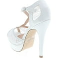 thumbnail image 5 of Static Footwear HY-5 Formal Evening Party Lace Ankle T-Strap Peep Toe Stiletto High Heel Pumps, 5 of 7