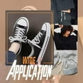 thumbnail image 4 of 55 Yards Black Replacement Drawstring 0.4 Inch Polyester Flat Draw Cord Knitted Drawcord for Pants Sweatpants Jackets Shorts Hoodies, 4 of 9