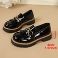 thumbnail image 4 of Black Platform Loafers for Women - Women's Slip-On Faux Leather Loafers, Chunky Comfort Shoes for Work & Dressy Occasions Size 36-43 Black, 4 of 5