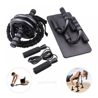 Athletic Works Home Gym Kit, Includes Resistance Tube, Ab Wheel, Jump Rope  and Push-Up Bars