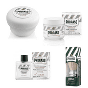Proraso for Sensitive Skin Set: Pre-shave Cream 3.6oz+Shave Soap 5.2oz+Aftershave Balm 3.4oz+Brush + LA Cross Tweezers 71817