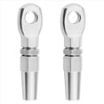 thumbnail image 3 of 4Pcs Marine Grade 316 Stainless Steel Swageless Eye Terminal Wire Cable Rope DIY Fitting Rigging Hardware Balustrade Kit,4pcs * wire rope connector,silver, 3 of 7