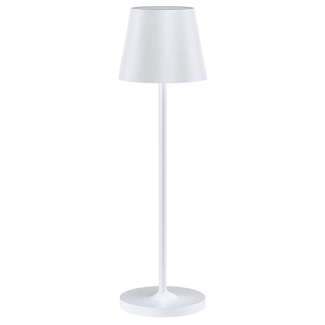 Lámpara de mesa LED regulable para interior y exterior, recargable, con funcionamiento a batería, IP54, luz blanca cálida, 240 lm, concentrador de carga USB