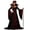 Red, variant on KICILVS Vampire Costume Women High Collar Long Trumpet Sleeve Corset Lace up Maxi Dress Gothic Queen Cosplay Outfit