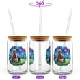thumbnail image 2 of Happy New Year Poodle Family Cheer Winter Midnight Firework 16oz Glass Cup Mug Poodles Dog Lover Gifts Idea Glass Can with Bamboo Lid and Straw - 02025, 2 of 5