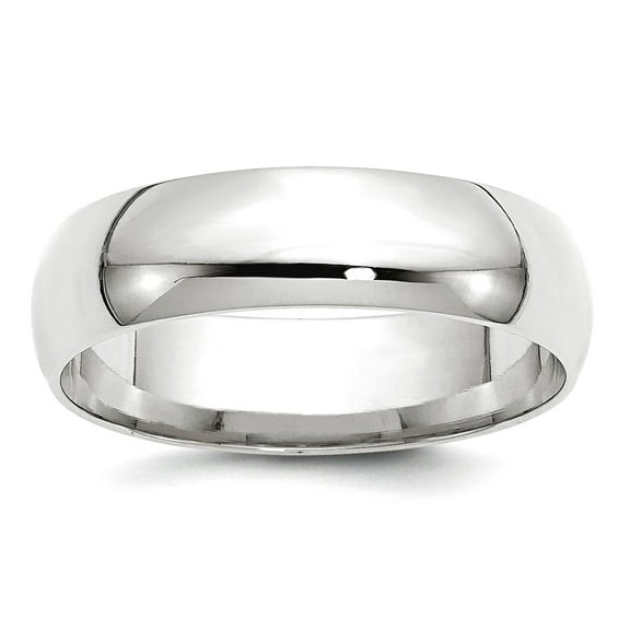 10k White Gold Lightweight 6mm Ltw Comfort-Fit Band Size 8 Ring Ring for Women and Men