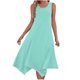 thumbnail image 1 of Pantalones Cortos para Vestidos Bajos Mujeres sin Mangas Cuello Redondo Cordón Ruffle A-Line Mini Vestido Poliéster, Vestido Casual para Citas Y Fiesta, 1 of 8