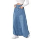 thumbnail image 4 of Falda de mezclilla casual INSPIRE CHIC para mujer, de cintura alta, en línea A, falda maxi acampanada M azul claro, 4 of 6