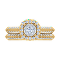 thumbnail image 3 of 3/4 Carat Halo Diamond Bridal Ring Set in 14K Yellow Gold (Ring Size 9.25), 3 of 6