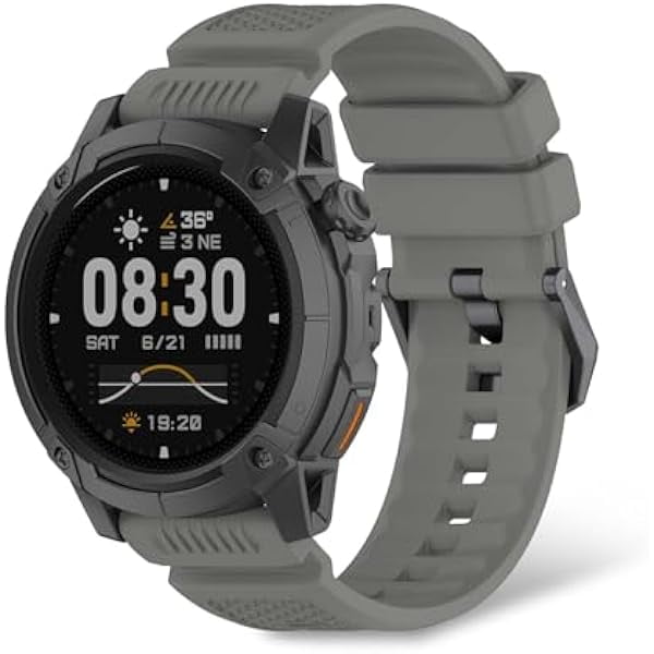 wonima11 For COROS Nomad Silicone Bands,Soft Silicone Breathable Strap Sport Band for Men Women Compatible with COROS NOMAD-Gray