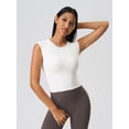 thumbnail image 4 of IDOPIP Women Twist Back Workout Top with Built in Bra Cap Sleeve Pilates Yoga Crop Open Back Sports Top Athletic Gym Tight Shirt, 4 of 7