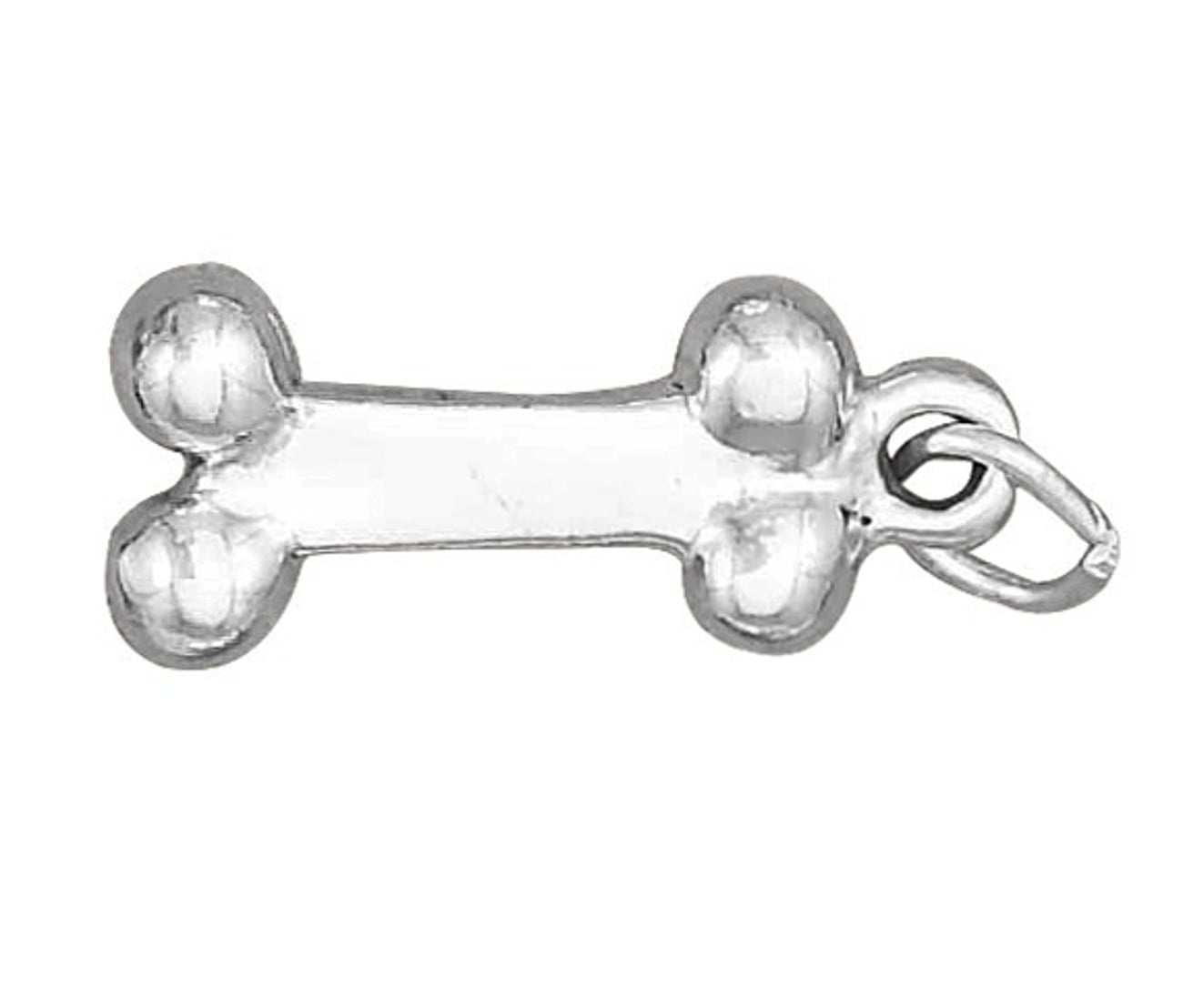 Sterling Silver Womens 1mm Box Chain 3D Engraveable Realistic Dog Bone Pendant Necklace Sterling Silver Womens 1mm Box Chain 3D Engraveable Realistic Dog Bone Pendant Necklace