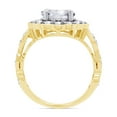 thumbnail image 5 of 3 Carat Center 6.5MM Cushion Cut Lab Created Moissanite Diamond Cushion Halo Engagement Ring For Women In 14K Yellow Gold Over Sterling Silver(G-H Color, VVS1 Clarity 3Cttw) Size - 5.5, 5 of 5