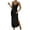 Black, variant on hotojiny Swimsuit Women Cover up High Split Bodycon Stretchy Dress Swimwear Bikini Cover up Cross Back See Through Knit Dress