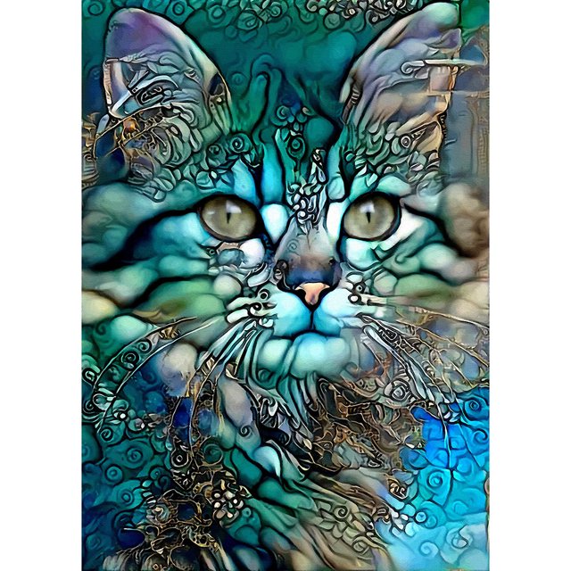 5D DIY Diamond Painting Kit Blue Cat Full Square Drill Mosaico Rhinestone Imagen Hugtrwg Para estrenar
