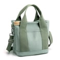 thumbnail image 4 of Women‘s Canvas Tote Bag Canvas Handbag with Multi Inner Pockets Zipper Closure with a Pendant Solid Color, 4 of 5