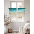 thumbnail image 3 of Turquoise Gradient Beach Sheer Curtains 2 Panels Set Abstracts Seaside Ocean Wave Coastal Sheer Window Curtains Light Filtering Rod Pocket Voile Drapes for Bedroom Living Room 52"x54", 3 of 8