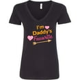 thumbnail image 3 of Inktastic I'm Daddy's Favorite with Arrow and Hearts in Pink Women's V-Neck T-Shirt, 3 of 5