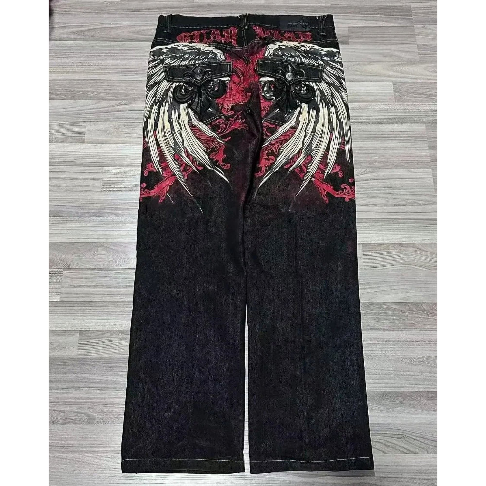 Y2K Street Jeans Hip-hop Letter Embroidery 90s Classic Retro Loose 