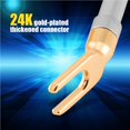 thumbnail image 5 of Chapado En Oro 4Mm Banana U Tenedor Y Enchufe De Pala Conector De Cable De Altavoz Tipo Tornillo Sin Soldadura 6 Uds Monstrate EL007895-00, 5 of 5