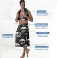 thumbnail image 3 of Colevkie Men's Soft Absorbent Bath Skirt & Towel 2 Pieces Set Adjustable Lightweight Beach Towel Shower Skirt Bath Wrap Set for Bathroom Home Sauna Hotel Printed Skulls Pattern, 3 of 7