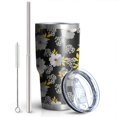 thumbnail image 2 of 30oz Pioneer Flower Floral Print Pattern Tumbler, Double Wall Vacuum Insulated Cup, BPA-Free Leak Proof Lid & Reusable Straws, Hot 12h, Cold 34h, 2 of 6