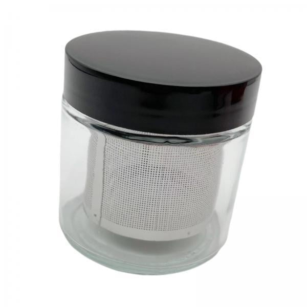 Tarro de limpieza,Anillos Gafas Joyas Taza de limpieza Botella de vidrio,Taza de lavado de diamantes Tarro de limpieza de piedras preciosas,Botella de lavado manual con tamiz de acero